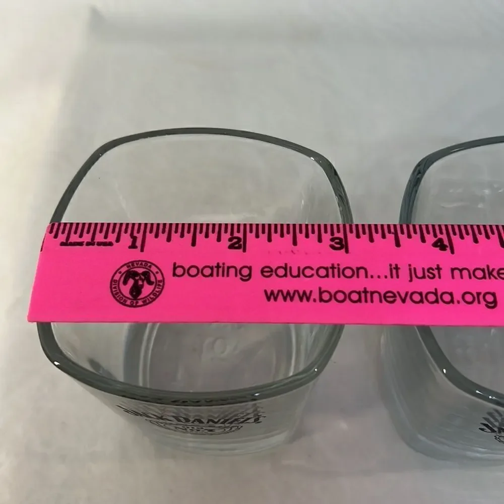 Jack Daniel’s Old # 7 Brand Rocks Glass Stamp Bottom 8 Oz 3 1/2 In Tall 3 In Top